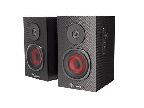 GENESIS HELIUM 200 računalniški zvočniki, STEREO 2.0, 20W RMS, mini jack 3.5mm, kontrolna plošča, nadzor glasnosti, priklop za slušalke, karbonski izgled, leseni, črni