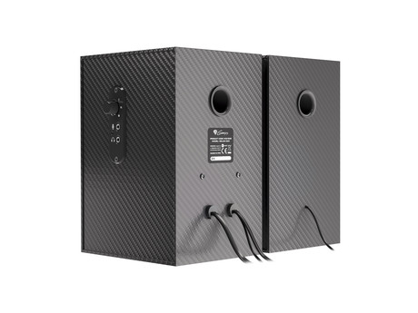 GENESIS HELIUM 200 računalniški zvočniki, STEREO 2.0, 20W RMS, mini jack 3.5mm, kontrolna plošča, nadzor glasnosti, priklop za slušalke, karbonski izgled, leseni, črni