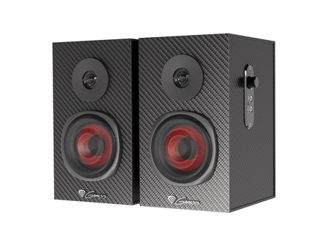 GENESIS HELIUM 200 računalniški zvočniki, STEREO 2.0, 20W RMS, mini jack 3.5mm, kontrolna plošča, nadzor glasnosti, priklop za slušalke, karbonski izgled, leseni, črni