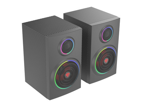 GENESIS HELIUM 300BT RGB računalniški zvočniki, STEREO 2.0, 24W RMS, RGB LED osvetlitev, 3.5mm audio jack, Bluetooth 5.0, gumbi za upravljanje