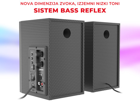 GENESIS HELIUM 300BT RGB računalniški zvočniki, STEREO 2.0, 24W RMS, RGB LED osvetlitev, 3.5mm audio jack, Bluetooth 5.0, gumbi za upravljanje
