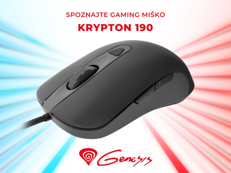EOL - GENESIS Krypton 190, gaming optična miška, RGB osvetlitev, 6 prog. tipk, 3200dpi, kabel 1.8m