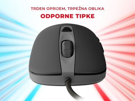 EOL - GENESIS Krypton 190, gaming optična miška, RGB osvetlitev, 6 prog. tipk, 3200dpi, kabel 1.8m