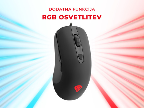 EOL - GENESIS Krypton 190, gaming optična miška, RGB osvetlitev, 6 prog. tipk, 3200dpi, kabel 1.8m