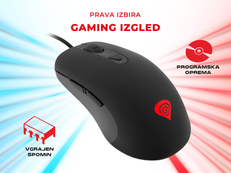 EOL - GENESIS Krypton 190, gaming optična miška, RGB osvetlitev, 6 prog. tipk, 3200dpi, kabel 1.8m