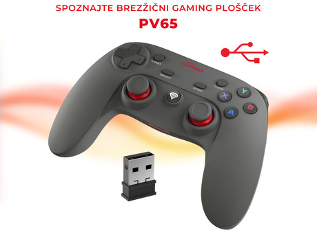 EOL - GENESIS Gamepad PV65, brezžični 2.4Ghz, PS3/PC, vibracija, 12 tipk