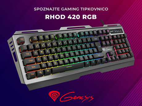 EOL - GENESIS RHOD 420RGB gaming tipkovnica, osvetlitev v 7 barvah (6 con), multimedijska, Anti-Ghosting, vodoodporna