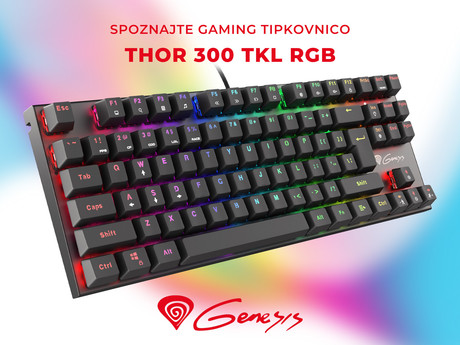 EOL - GENESIS THOR 300 TKL RGB gaming tipkovnica, RGB osvetlitev, mehanska, multimedijska, Anti-Ghosting, Alu