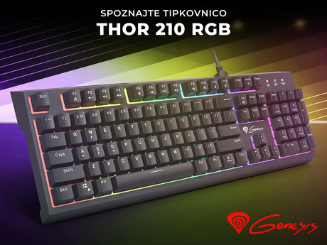 EOL - GENESIS THOR 210 RGB gaming hybridna tipkovnica (mehanska+membranska), RGB osvetlitev, multimedijska, Anti-Ghosting, aplikacija