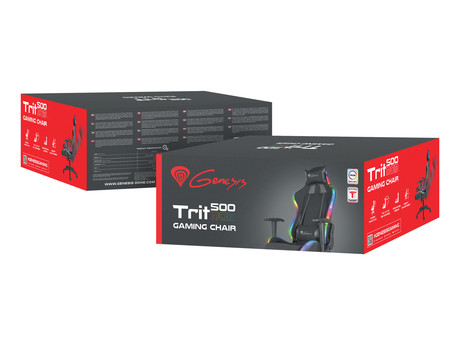 GENESIS gaming stol TRIT 500 RGB, ergonomski, RGB LED osvetlitev, popolnoma nastavljiv