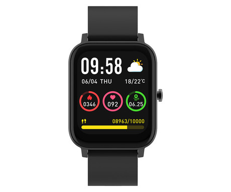 FOREVER ForeVigo 3 SW-320 pametna ura, 1.7" zaslon, Bluetooth, Android + iOS, baterija, aplikacija, IP68, merjenje aktivnosti, analiza spanca, športni načini, črna (Carbon Black)