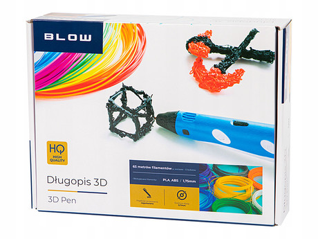 BLOW 3D pen pisalo, 3D oblikovanje / risanje / pisanje, priloženo polnilo / filamenti različnih barv, nastavljiva hitrost in temperatura, LED zaslon, + stojalo