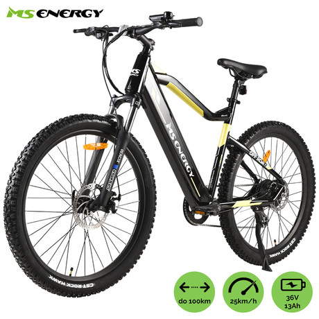 Električno kolo MS ENERGY m10, gorsko, 27.5" pnevmatike, 250W 40Nm motor, 8 prestav Shimano, do 100km, Shimano, 36V 13Ah baterija