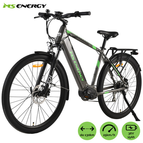 Električno kolo MS ENERGY t100, trekking, 29" pnevmatike, 250W 80Nm motor, 8 prestav Shimano, do 130km, do 25km/h, 36V 15Ah baterija