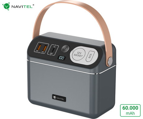 NAVITEL NS150 polnilna postaja, 60.000mAh, 150W, zagonska baterija, prenosna, ročaj, 2xUSB-A / 1xUSB-C / 1x12V / 1x220V, + pretvornik, + kleme