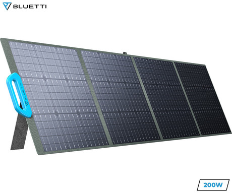 BLUETTI PV200 solarni panel, 200W, učinkovitost 23.4%, zložljiv, prenosen, stojalo, univerzalna združljivost, vodoodpornost, ročaj