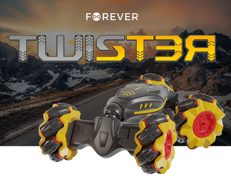 EOL - FOREVER TWISTER RC-250 daljinsko voden avto, 15km/h, 2x daljinec, 2x baterija, vzmetenje, LED osvetlitev, upravljanje s kretnjami