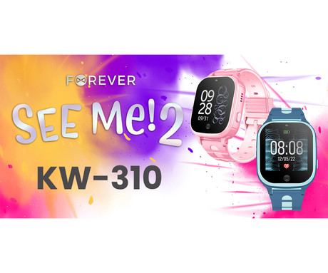 Pametna otroška ura FOREVER See Me 2 KW-310, 1.3" zaslon, GPS+LBS+WiFi, klicanje, SOS, Android + iOS, baterija, aplikacija, IP67, merjenje aktivnosti, analiza spanca, roza (Pink)