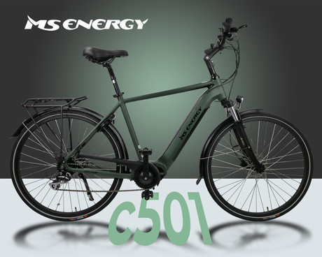 Električno kolo MS ENERGY c501 M, cestno, 28" pnevmatike, 250W 65Nm motor, 8 prestav Shimano, do 160km, do 25km/h, 36V 16Ah baterija
