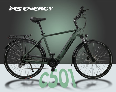 EOL - Električno kolo MS ENERGY c501 M, cestno, 28" pnevmatike, 250W 65Nm motor, 8 prestav Shimano, do 160km, do 25km/h, 36V 16Ah baterija