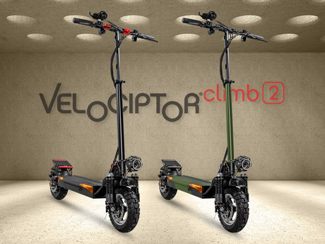 NOVO - Električni skiro TREVI Velociptor CLIMB 2, ES111OR OFF ROAD, 10'', zložljiv, LED osvetlitev, LED prikazovalnik, motor 500W, domet do 35km, do 125kg, 6x vzmetenje, smerniki, črn