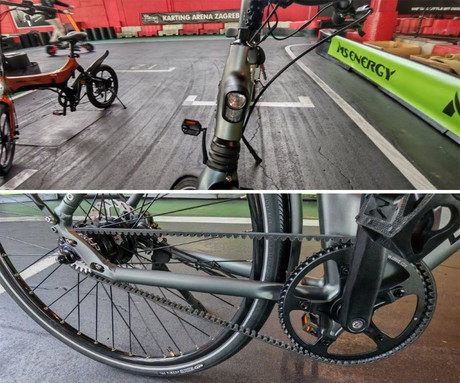 MS ENERGY C300 električno kolo, cestno / mestno, 27.5" pnevmatike, 250W 35Nm motor, 529Wh 36V 14.7Ah baterija, do 120km, CARBON GATES pogon, SHIMANO disk zavore, prednje vzmetenje, LCD zaslon