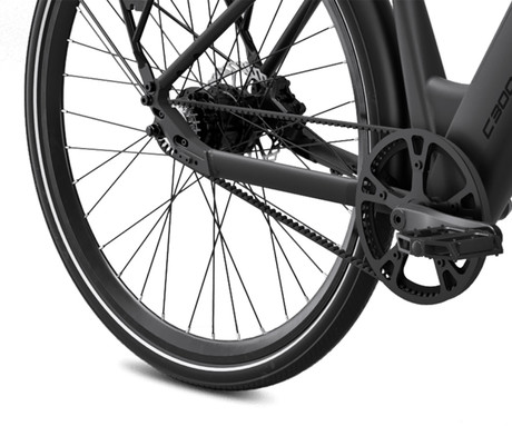 MS ENERGY C300 električno kolo, cestno / mestno, 27.5" pnevmatike, 250W 35Nm motor, 529Wh 36V 14.7Ah baterija, do 120km, CARBON GATES pogon, SHIMANO disk zavore, prednje vzmetenje, LCD zaslon