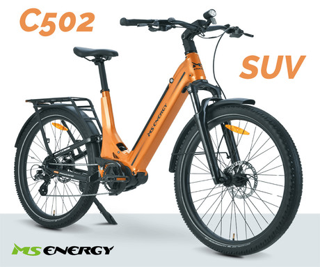 MS ENERGY C502 SUV električno kolo, trekking / cestno / mestno, 27.5" pnevmatike, 250W 70Nm motor, 576Wh 48V 12Ah baterija, do 120km, SHIMANO oprema, TEKTRO disk zavore, polno vzmetenje, LCD zaslon