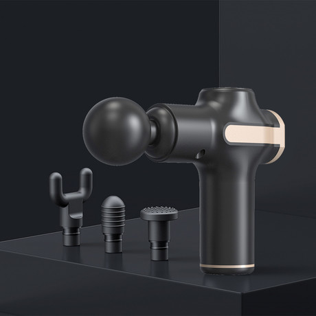 EOL - PLATINET PMAS2 masažna pištola, 25W, polnilna baterija, 6 stopenj moči, 5 nastavkov, črna