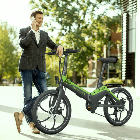 MS ENERGY I10 električno kolo, zložljivo, 20" pnevmatike, 250W motor, 36V 7.8Ah 280Wh baterija, Shimano, do 50 km, disk zavore, LCD zaslon, LED osvetlitev, črno zeleno