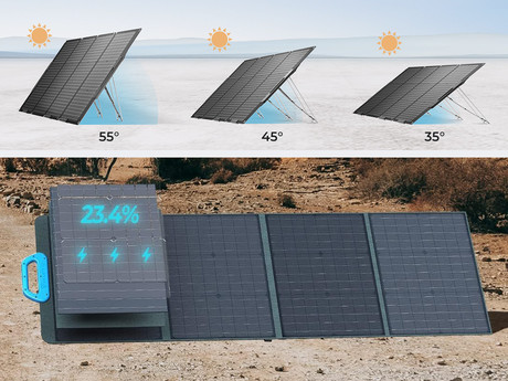 BLUETTI PV120 solarni panel, 120W, učinkovitost 23.4%, zložljiv, prenosen, stojalo, univerzalna združljivost, vodoodpornost, ročaj