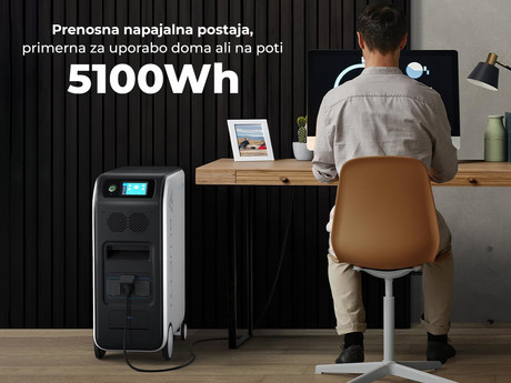 BLUETTI EP500Pro prenosna polnilna postaja / domača baterija, 5100Wh, 3000W, polnjenje / napajanje naprav / UPS, vtičnice USB-A/USB-C/DC, razširljiva kapaciteta, aplikacija