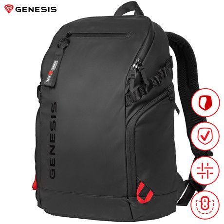 GENESIS PALLAD 420 univerzalni 2v1 nahrbtnik, za prenosnike do 15.6", 18L, potovalni / gaming, nastavljiv, trpežen, 6 žepov, prilagodljiv, vodoodporen, Trolley sistem, črn