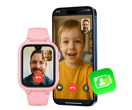 MANTA STELIO JUNIOR PRO AI 4G otroška pametna ura, OpenAI, 4G LTE, 1.78" zaslon, SIM, GPS+WiFi, hitra in varna komunikacija, trpežen zaslon, SOS, 700 mAh, IP67, roza (Powder Pink)