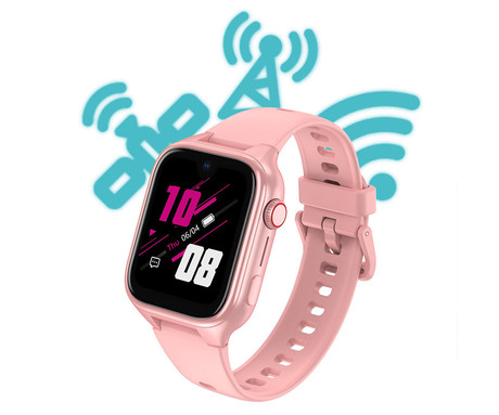 MANTA STELIO JUNIOR PRO AI 4G otroška pametna ura, OpenAI, 4G LTE, 1.78" zaslon, SIM, GPS+WiFi, hitra in varna komunikacija, trpežen zaslon, SOS, 700 mAh, IP67, roza (Powder Pink)