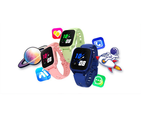 MANTA STELIO JUNIOR PRO AI 4G otroška pametna ura, OpenAI, 4G LTE, 1.78" zaslon, SIM, GPS+WiFi, hitra in varna komunikacija, trpežen zaslon, SOS, 700 mAh, IP67, roza (Powder Pink)