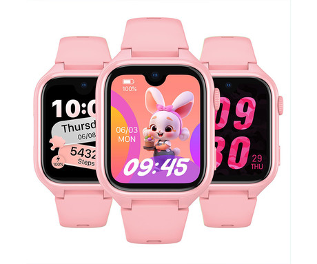 MANTA STELIO JUNIOR PRO AI 4G otroška pametna ura, OpenAI, 4G LTE, 1.78" zaslon, SIM, GPS+WiFi, hitra in varna komunikacija, trpežen zaslon, SOS, 700 mAh, IP67, roza (Powder Pink)