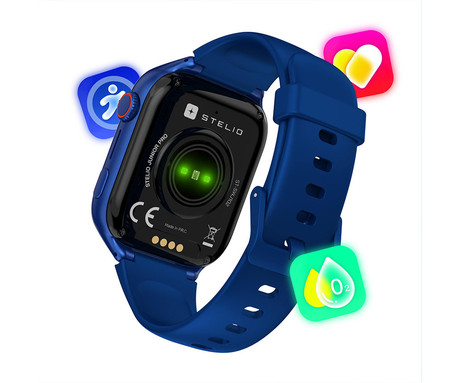 MANTA STELIO JUNIOR PRO AI 4G otroška pametna ura, OpenAI, 4G LTE, 1.78" zaslon, SIM, GPS+WiFi, hitra in varna komunikacija, trpežen zaslon, SOS, 700 mAh, IP67, modra (Navy Blue)