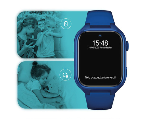 MANTA STELIO JUNIOR PRO AI 4G otroška pametna ura, OpenAI, 4G LTE, 1.78" zaslon, SIM, GPS+WiFi, hitra in varna komunikacija, trpežen zaslon, SOS, 700 mAh, IP67, modra (Navy Blue)