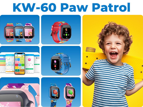 FOREVER KW-60 Paw Patrol otroška pametna ura, 1.44" zaslon, LBS, klicanje, sporočila, SOS gumb, Android + iOS, baterija, aplikacija, svetilka, rdeča (Maršal - Team)