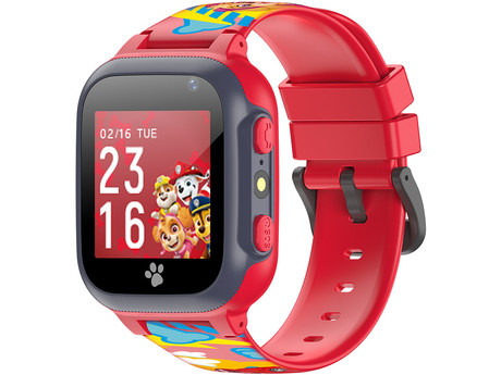 FOREVER KW-60 Paw Patrol otroška pametna ura, 1.44" zaslon, LBS, klicanje, sporočila, SOS gumb, Android + iOS, baterija, aplikacija, svetilka, rdeča (Maršal - Team)