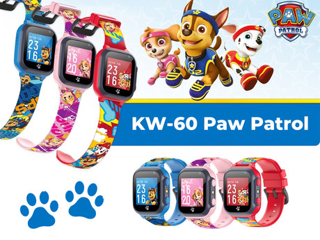 EOL - FOREVER KW-60 Paw Patrol otroška pametna ura, 1.44" zaslon, LBS, klicanje, sporočila, SOS gumb, Android + iOS, baterija, aplikacija, svetilka, modra (Bron - Chase)