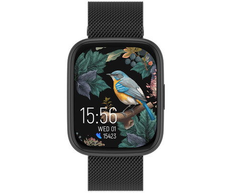 FOREVER ForeVigo 4 SW-330 pametna ura, 1.95" AMOLED, BT 5.4, Android + iOS, klicanje, baterija, aplikacija, spremljanje zdravja, analiza spanca, 100+ športov, 2 paščka, IP68, črna (Carbon Black)