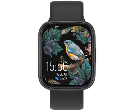 FOREVER ForeVigo 4 SW-330 pametna ura, 1.95" AMOLED, BT 5.4, Android + iOS, klicanje, baterija, aplikacija, spremljanje zdravja, analiza spanca, 100+ športov, 2 paščka, IP68, črna (Carbon Black)