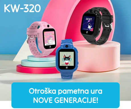 FOREVER See Me! 3 KW-320 otroška pametna ura, VoLTE, 1.4" zaslon, GPS+WiFi+LBS lociranje, video klici, SOS funkcija, Android + iOS, aplikacija, IP65, pedometer, igre, roza (Blush Pink)