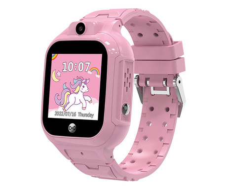 FOREVER See Me! 3 KW-320 otroška pametna ura, VoLTE, 1.4" zaslon, GPS+WiFi+LBS lociranje, video klici, SOS funkcija, Android + iOS, aplikacija, IP65, pedometer, igre, roza (Blush Pink)