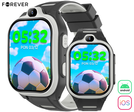 FOREVER Boost KW-530 otroška pametna ura, 4G LTE, črna (Magic Black)