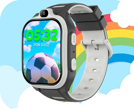 FOREVER Boost KW-530 otroška pametna ura, 4G LTE, Android OS, 2" IPS zaslon, AI funkcije, GPS+WIFI+LBS lociranje, video klici, SOS gumb, aplikacija, IP67, pedometer, igre, črna (Magic Black)