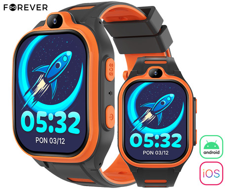 FOREVER Boost KW-530 otroška pametna ura, 4G LTE, oranžna (Sunset Orange)