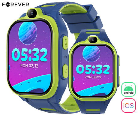 FOREVER Boost KW-530 otroška pametna ura, 4G LTE, modra (Electric Blue)